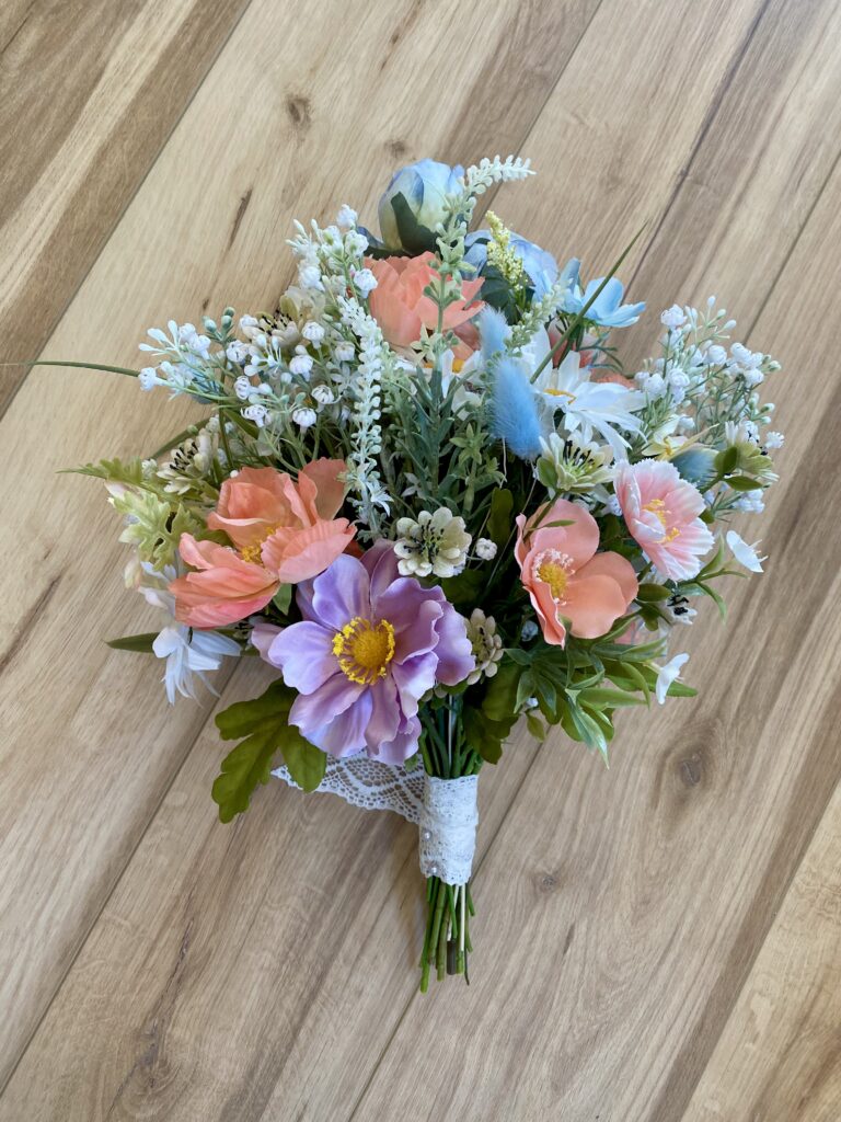 Bouquet using pastel colours