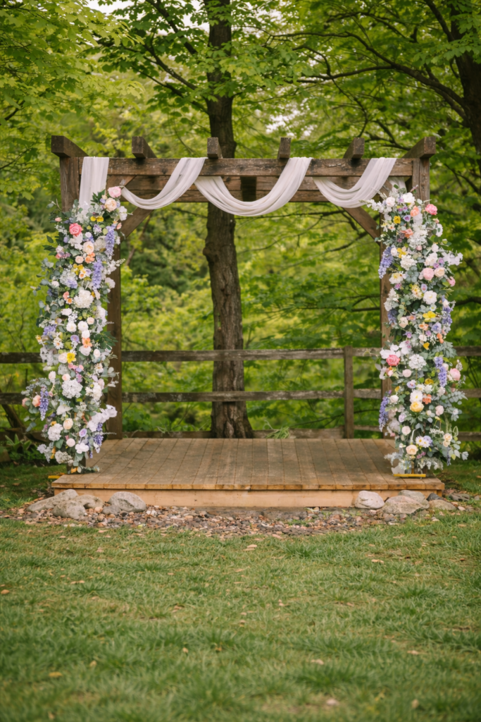 Large floral pillars at Mallity Estate